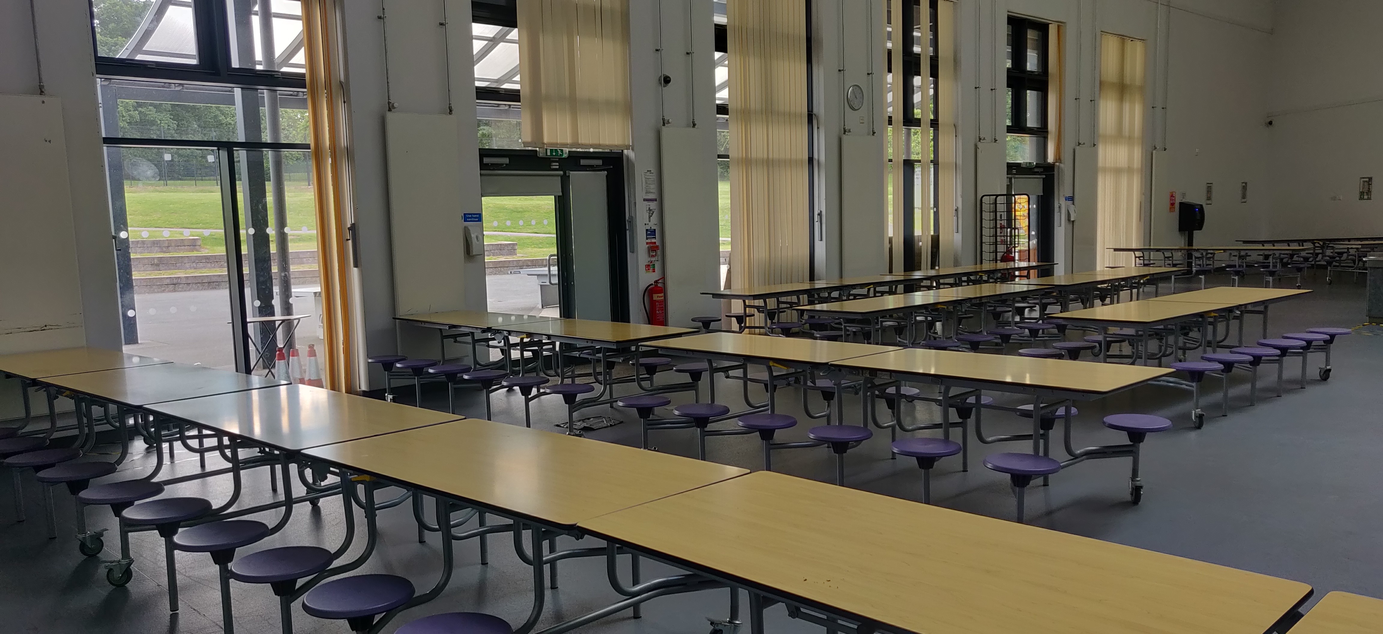 Spacious Harborne Academy Main Hall with natural light, perfect for events and gatherings.