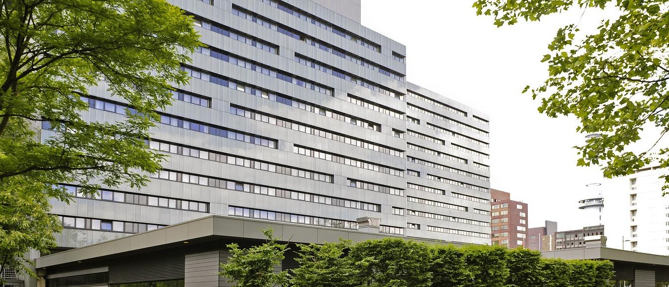 Modern Novotel Amsterdam City venue with sleek facade for corporate events and meetings.