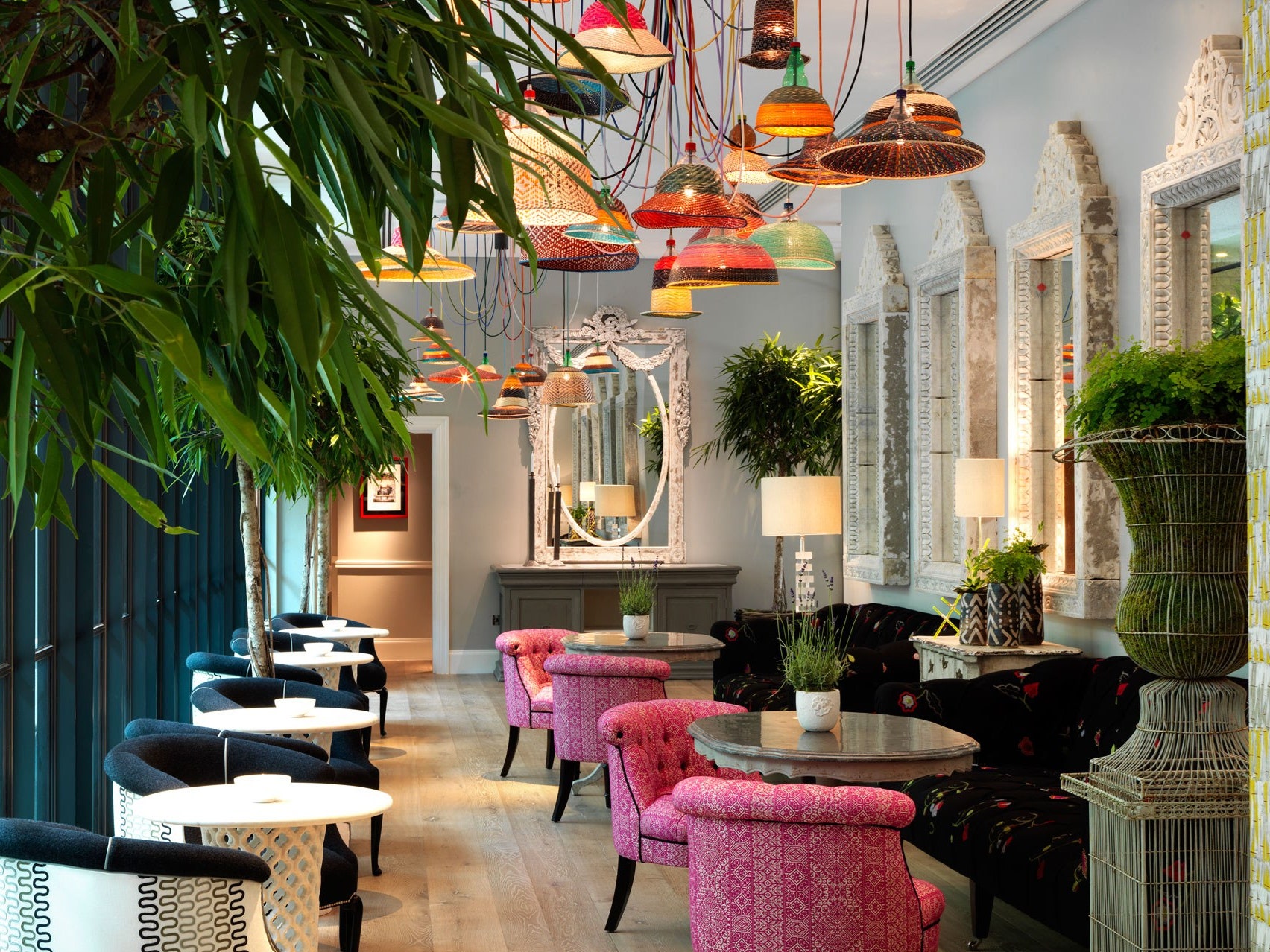 Stylish lounge at Dive Bar, Ham Yard Hotel, ideal for networking events and meetings.