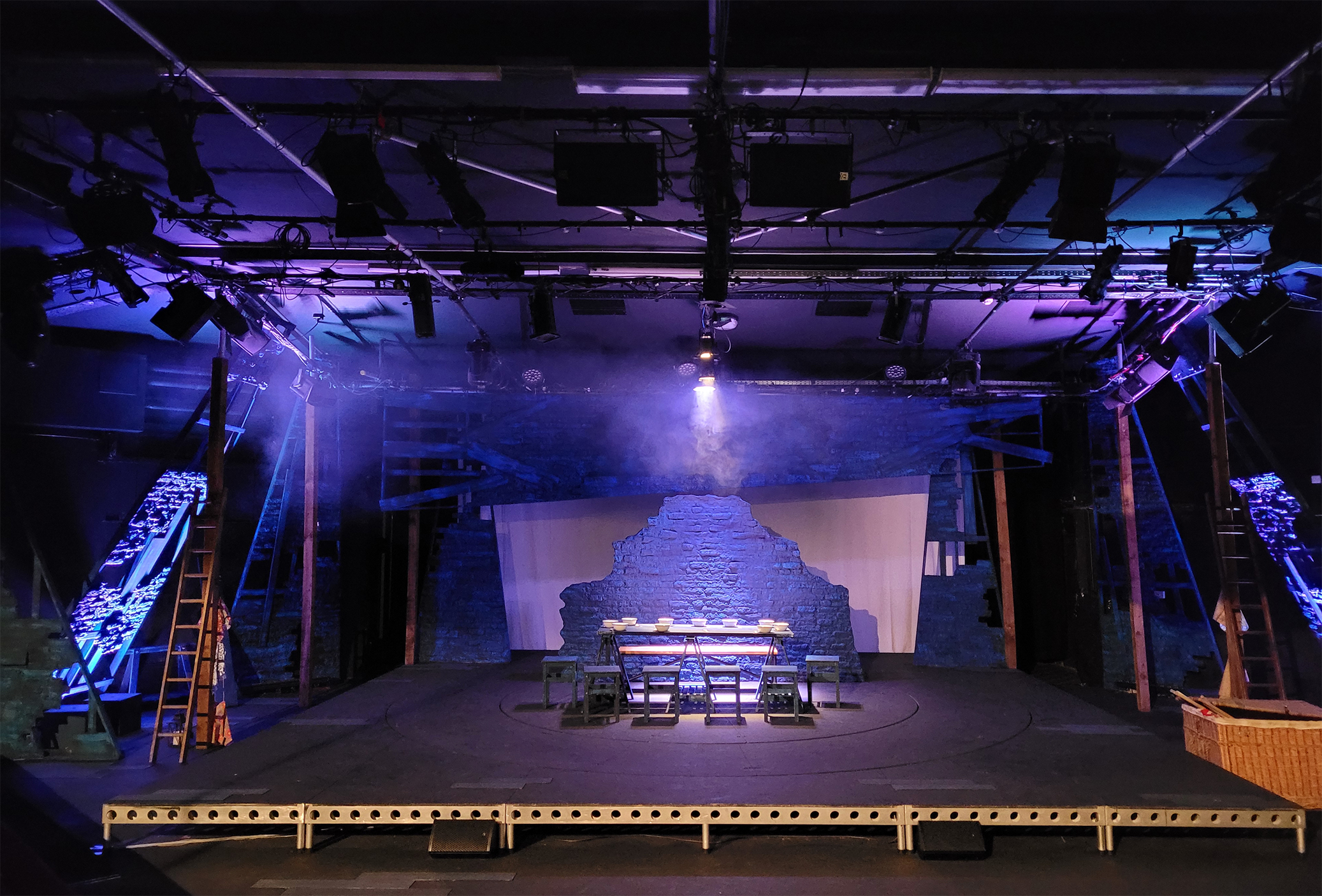 Lund Theatre event space with dramatic lighting for performances and corporate events.