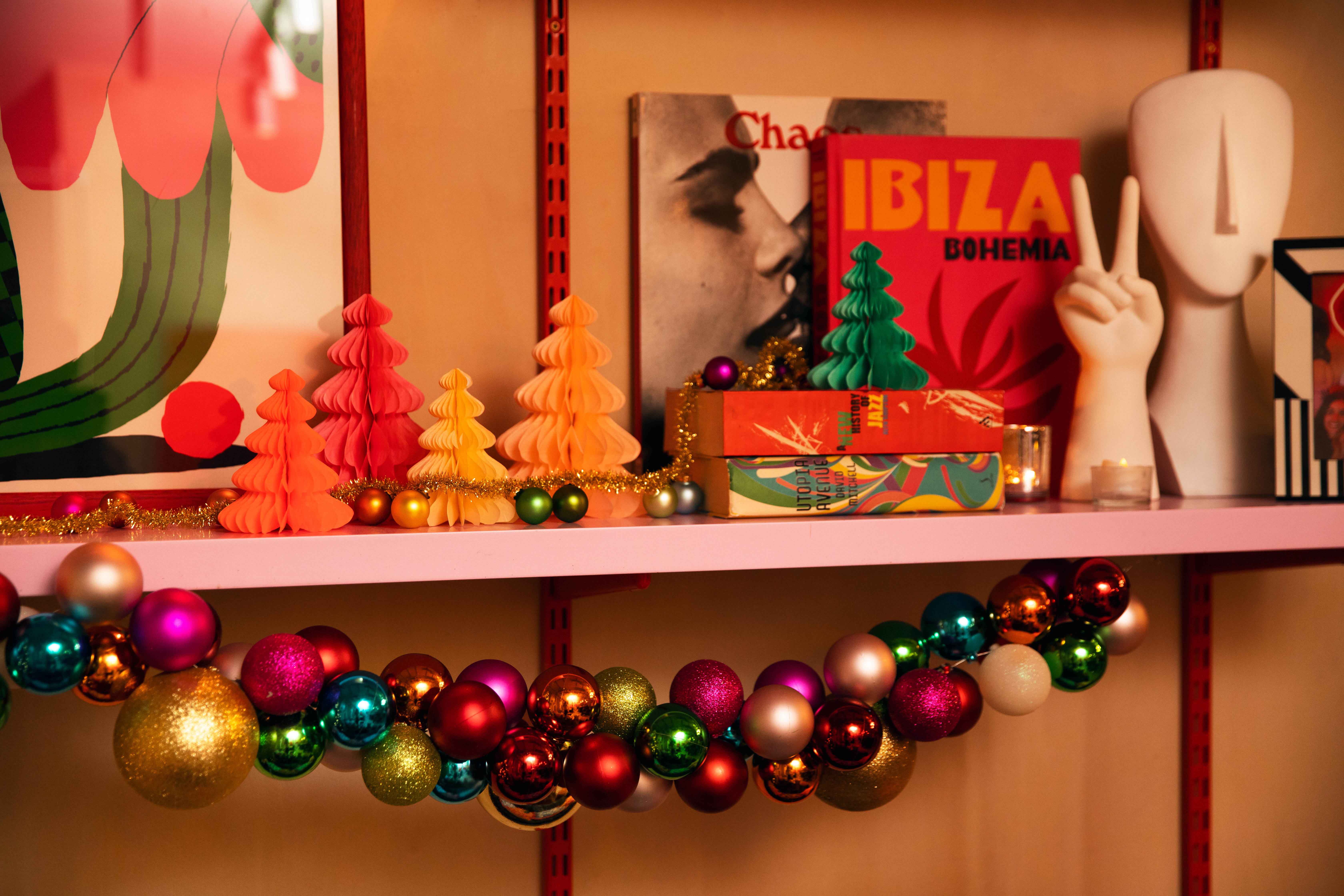 Festive Christmas decor at The Little Scarlet Door for holiday events and gatherings.