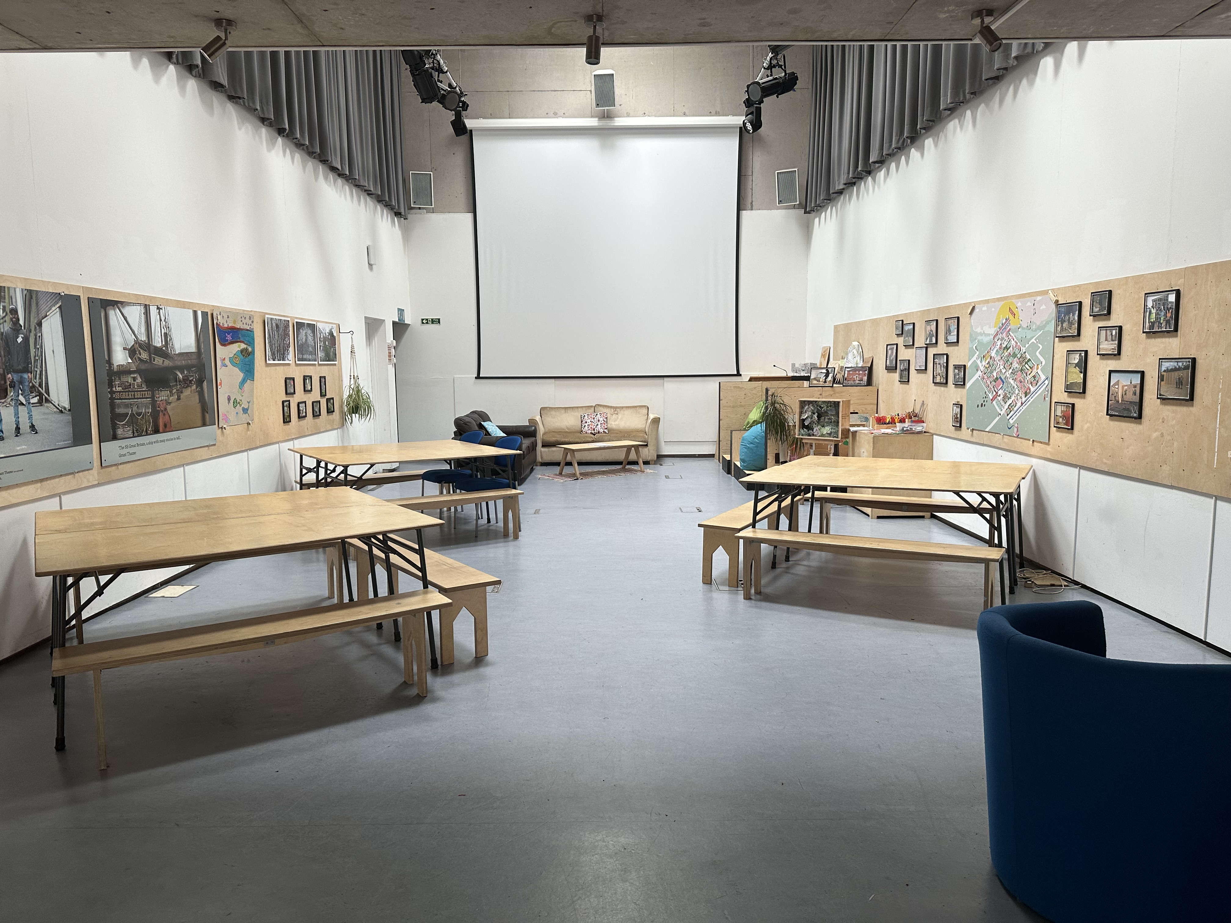 Versatile event space in Knowle West Media Centre, perfect for workshops and meetings.