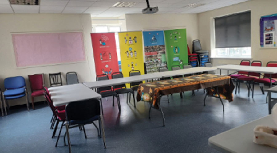 Malala Yousafzai in a versatile meeting space for workshops and team meetings.