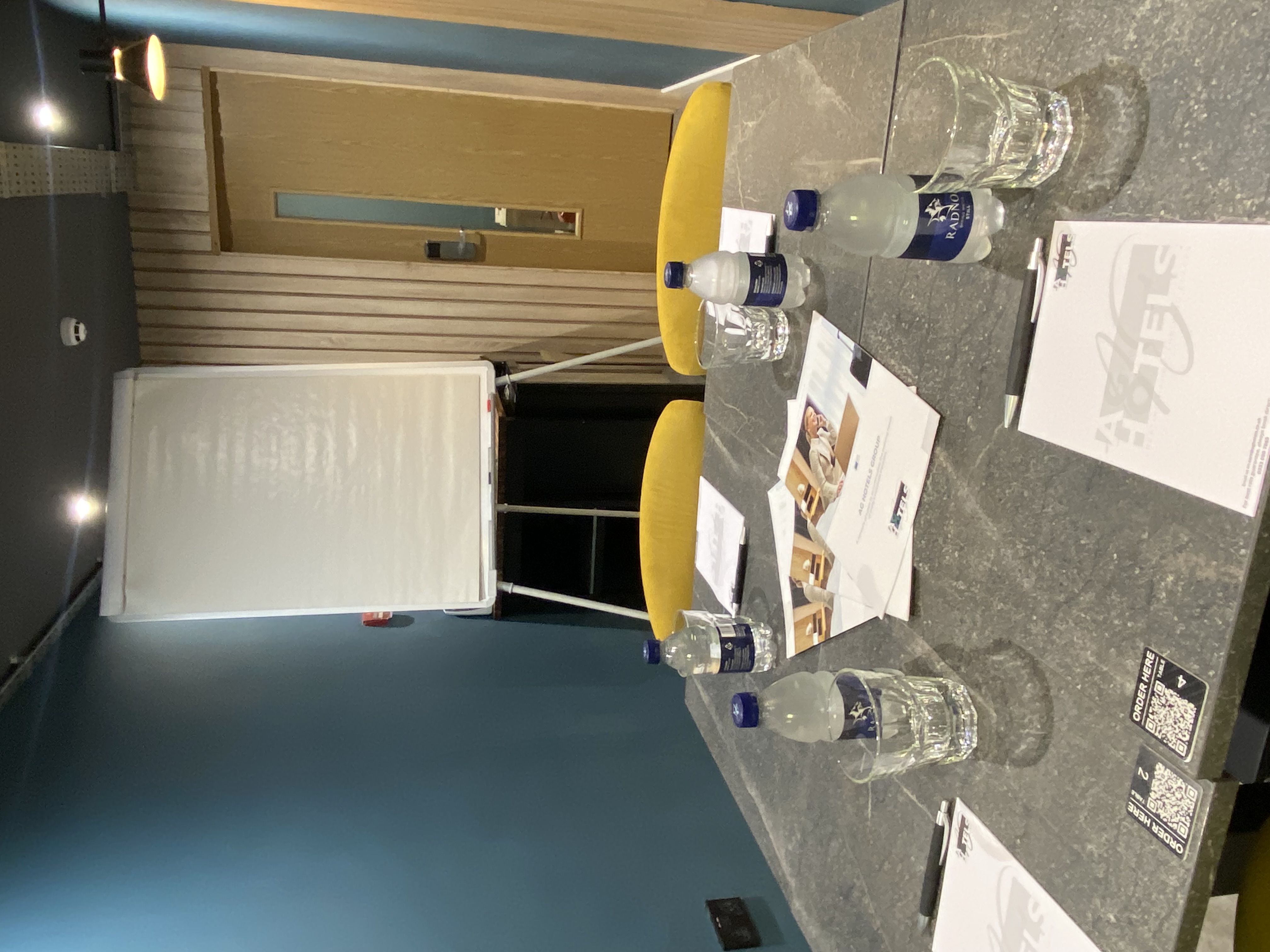 Plaza Meeting Room 1 at The Plaza Hotel, Chorley - sleek table for productive meetings.