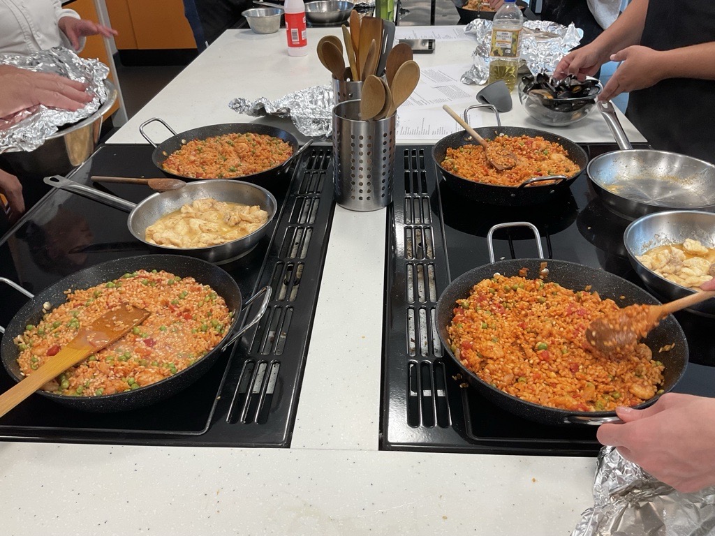 Vibrant ApplebyBlue Kitchen setup for interactive cooking classes and team-building events.