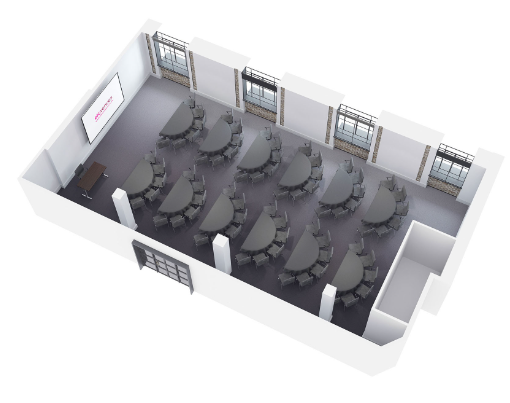 Legislate meeting space with oval tables and natural light at etc.venues County Hall.