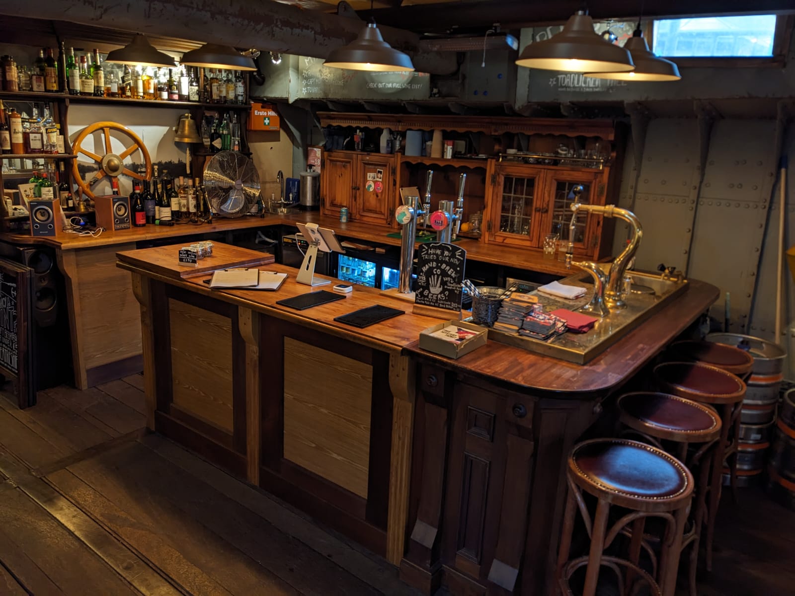 Charming bar setup in Theatre and Cinema Space for networking events and gatherings.