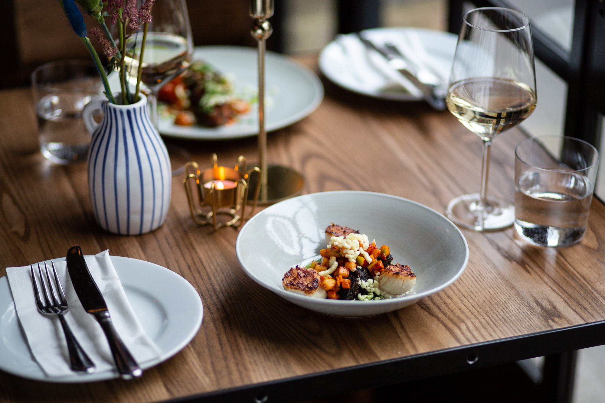 Elegant dining table at The Merchant Room, perfect for corporate dinners and networking events.