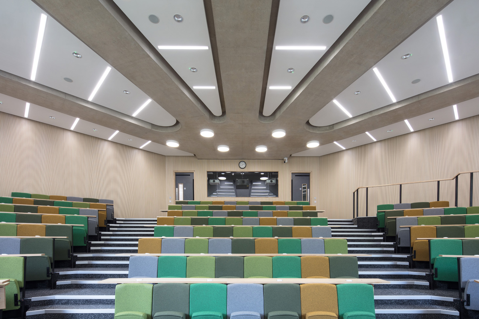 Sibson Building auditorium with tiered seating, perfect for events and presentations.