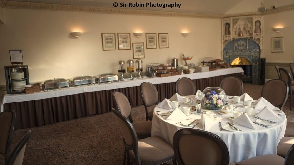 Elegant dining setup in Warren House Hotel's Banqueting Rooms for corporate events.