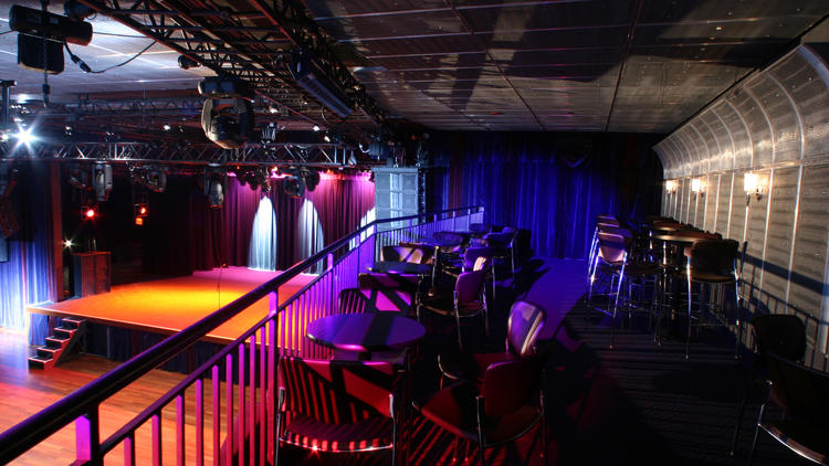 Theater in Palladium Times Square with elevated seating for events and performances.
