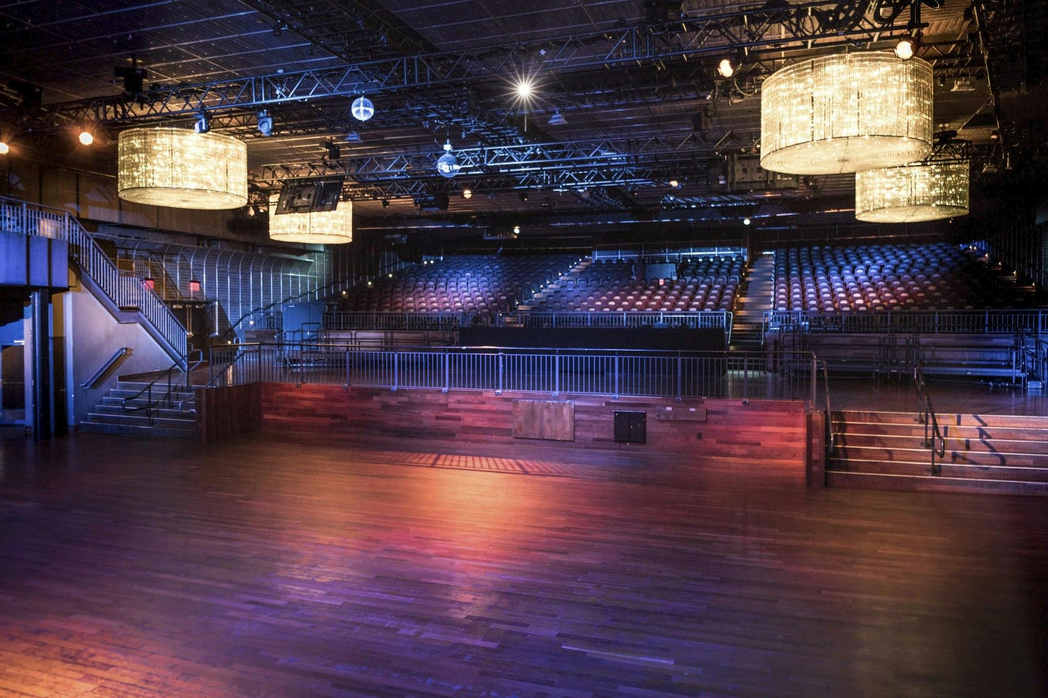 Theater in Palladium Times Square with spacious wooden floor for events and concerts.