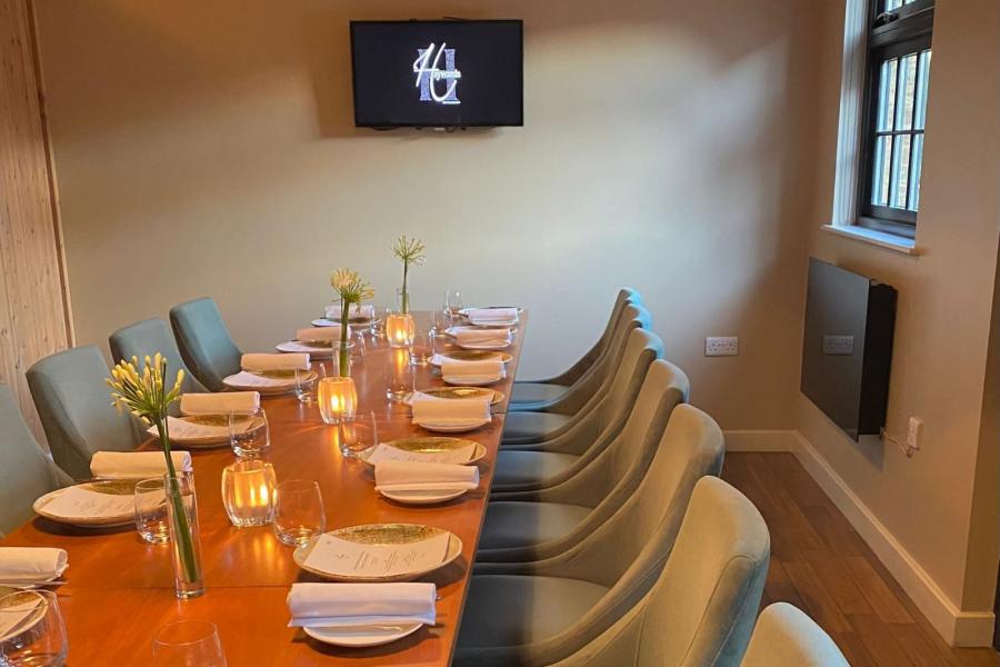 Elegant private dining room at The Wilton Arms, perfect for corporate events and celebrations.