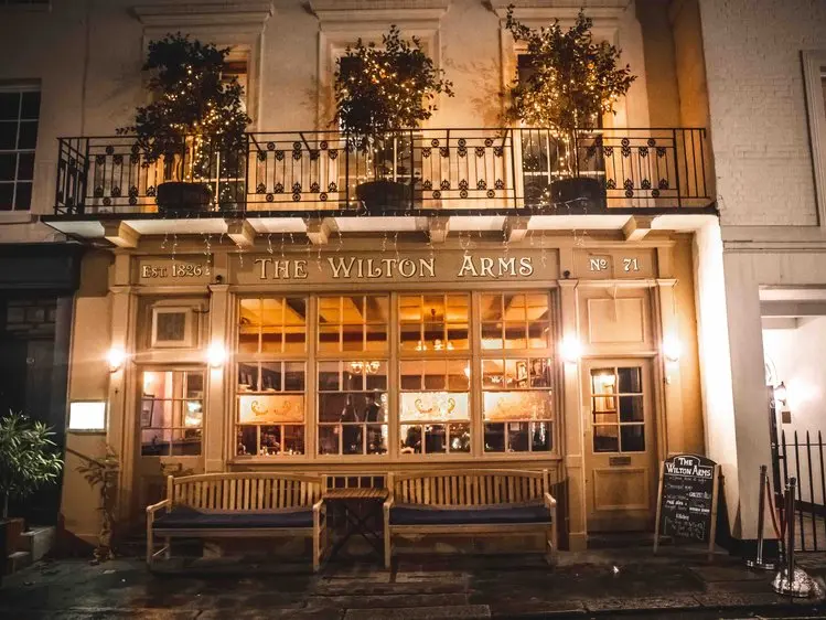 Victorian pub exterior of The Wilton Arms, perfect for intimate gatherings and events.