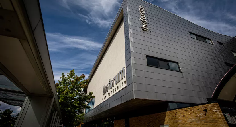 Modern lobby at The Forum Hertfordshire, ideal for conferences and meetings.
