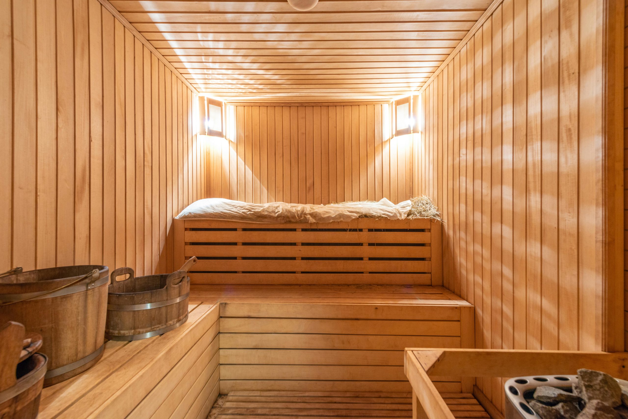 "Serene sauna at Khamam Spa for wellness retreats and relaxation events."