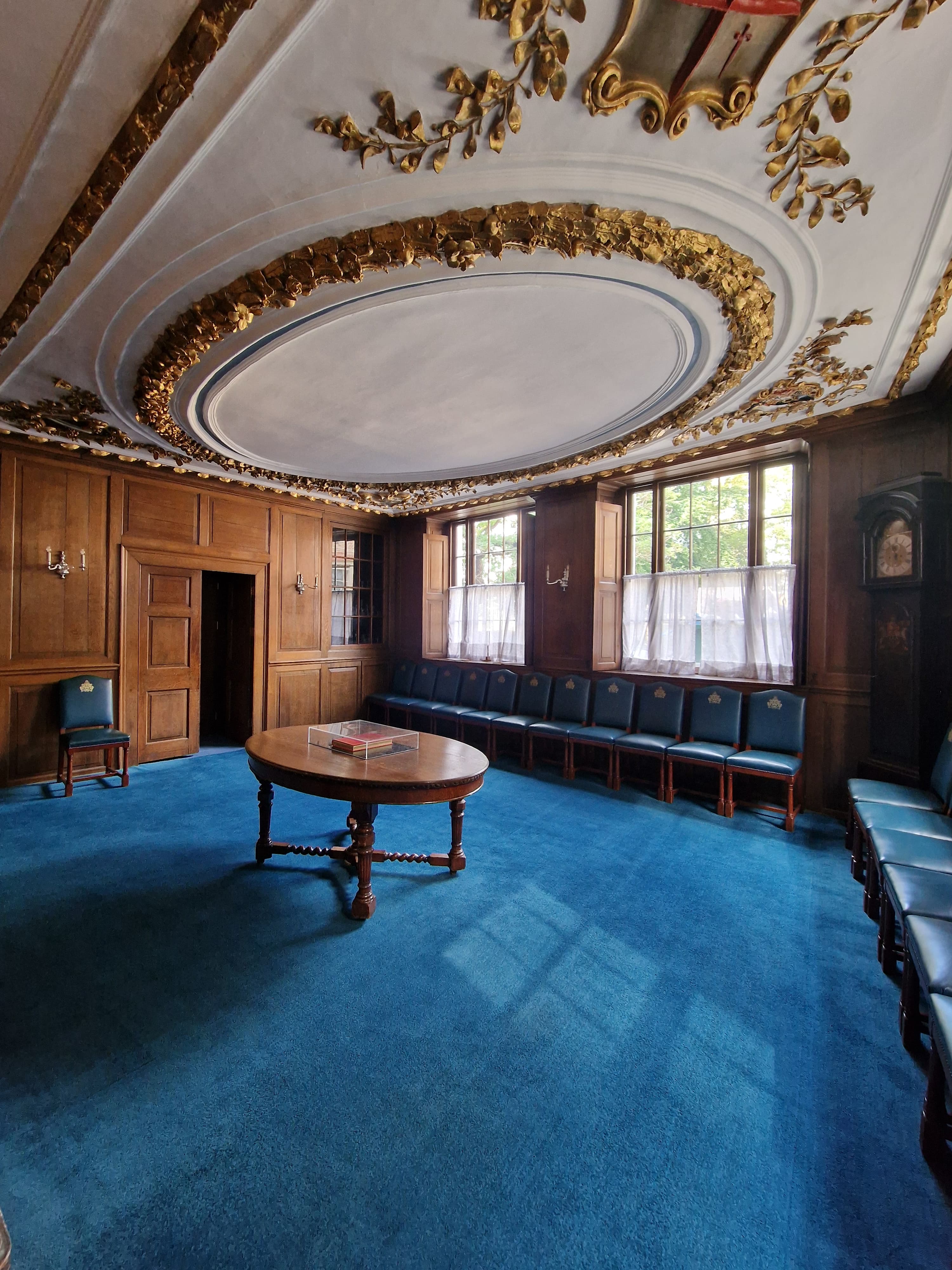 Old Court Room at Innholders' Hall: elegant wood paneling, ideal for meetings and events.