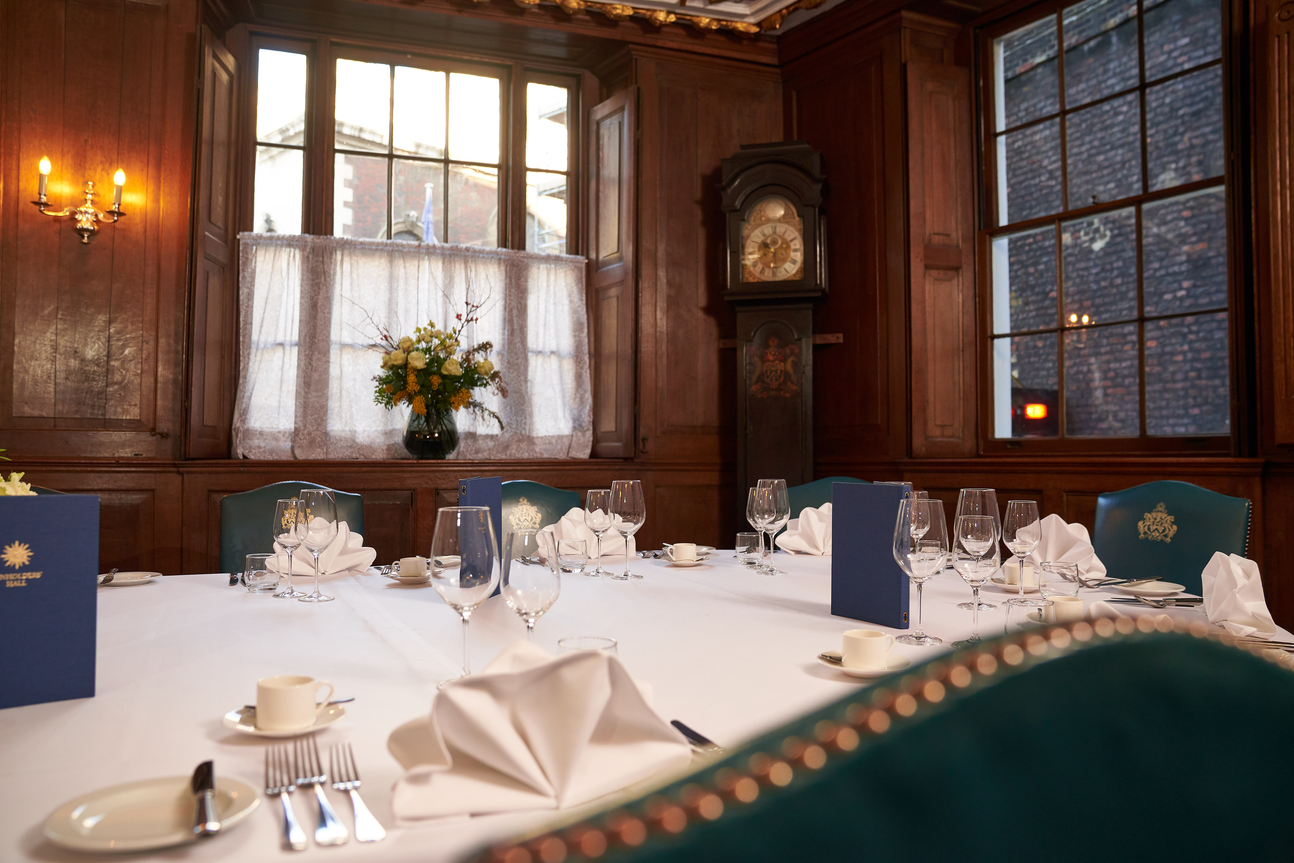 Elegant dining table in Old Court Room, perfect for corporate events and gatherings.