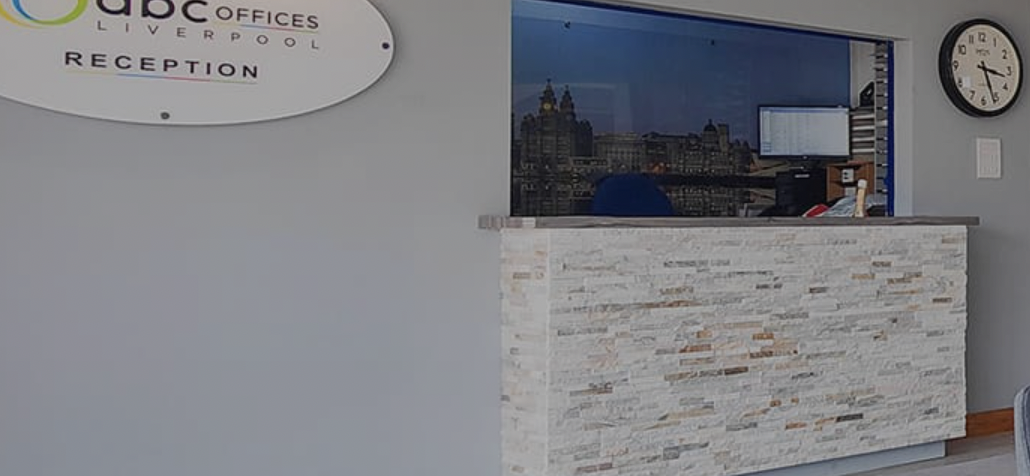 Sleek reception area in serviced offices, perfect for networking events in Liverpool.