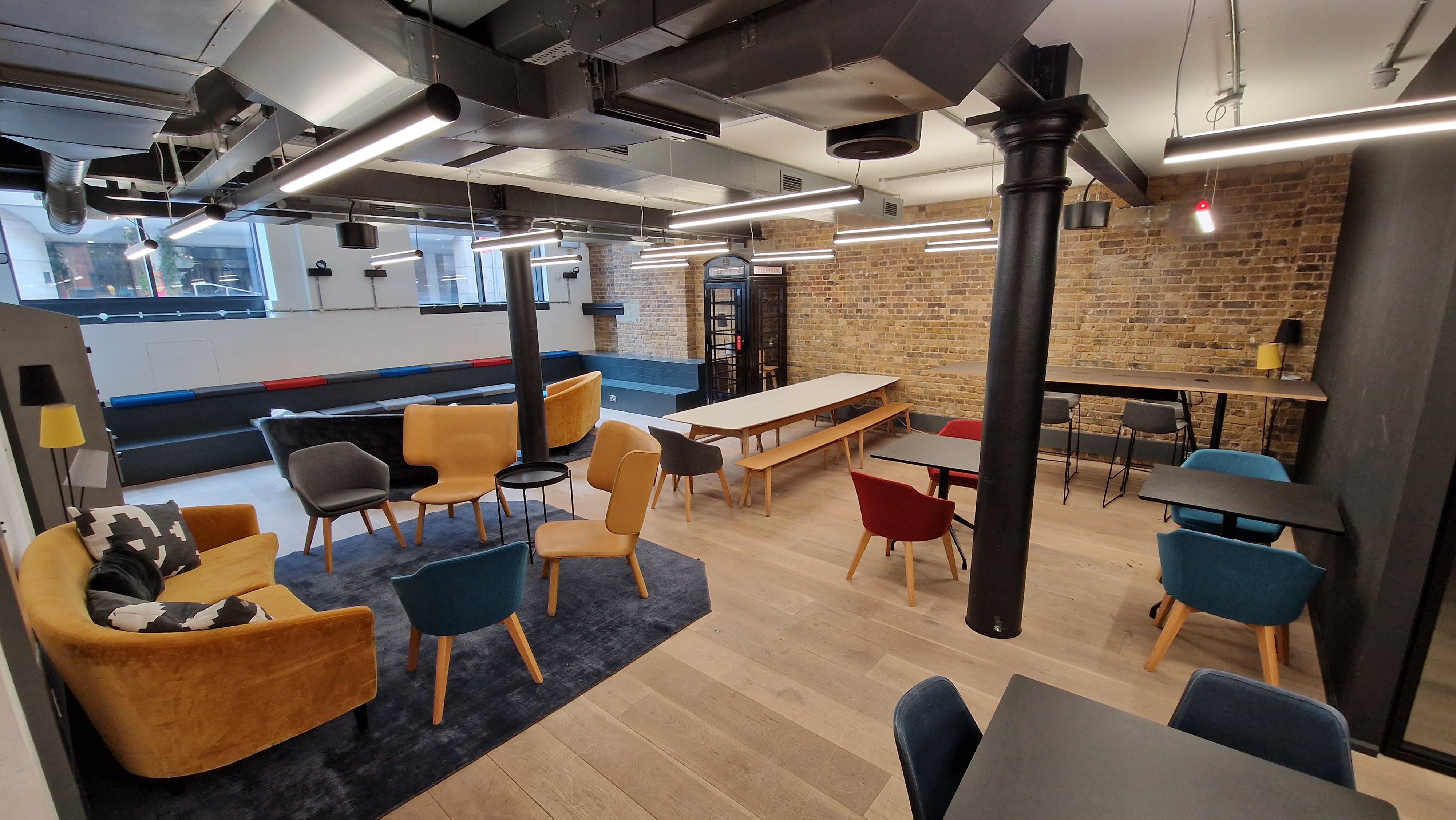 Notcutt House meeting space with modern decor, ideal for workshops and networking events.