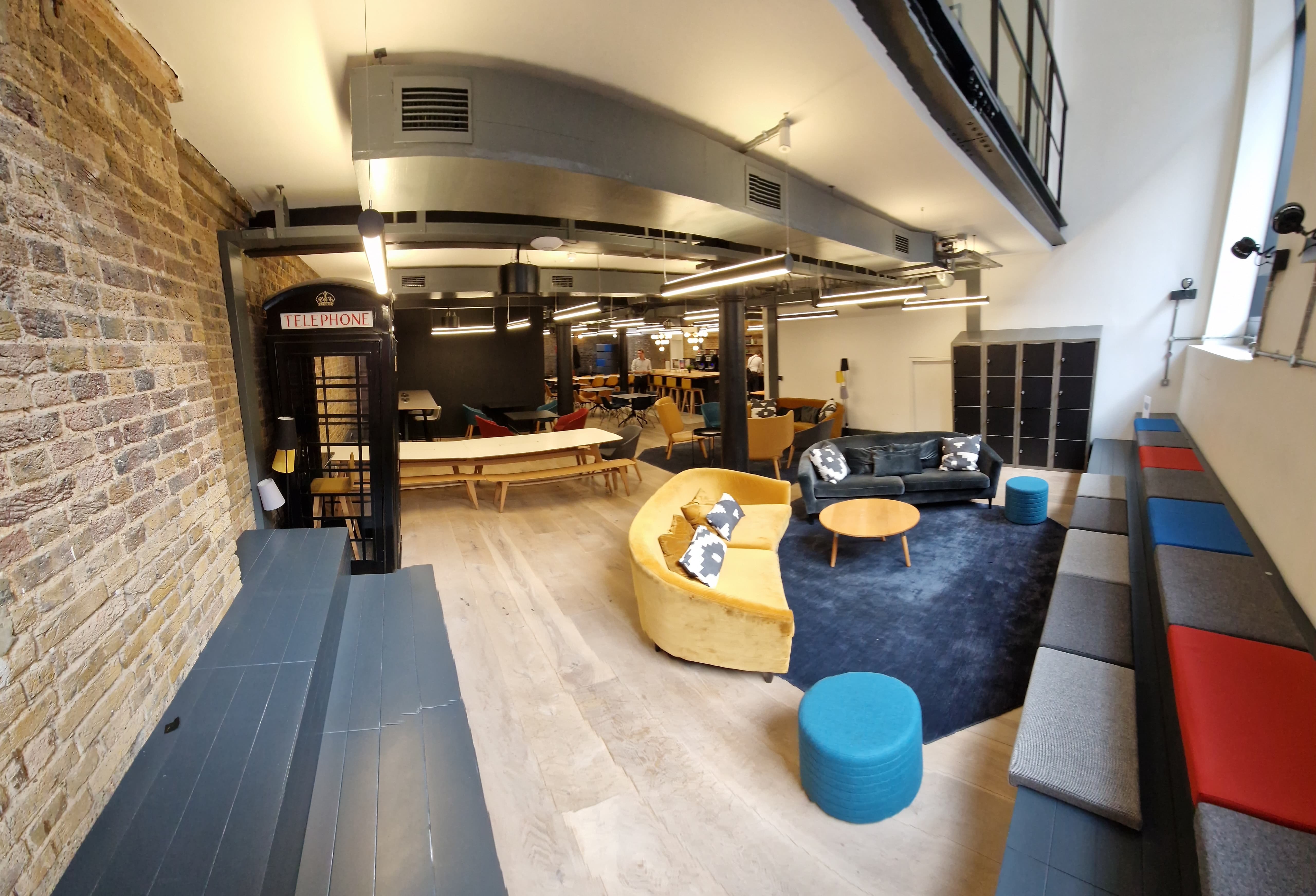 Notcutt House event space with modern furnishings, ideal for workshops and networking.