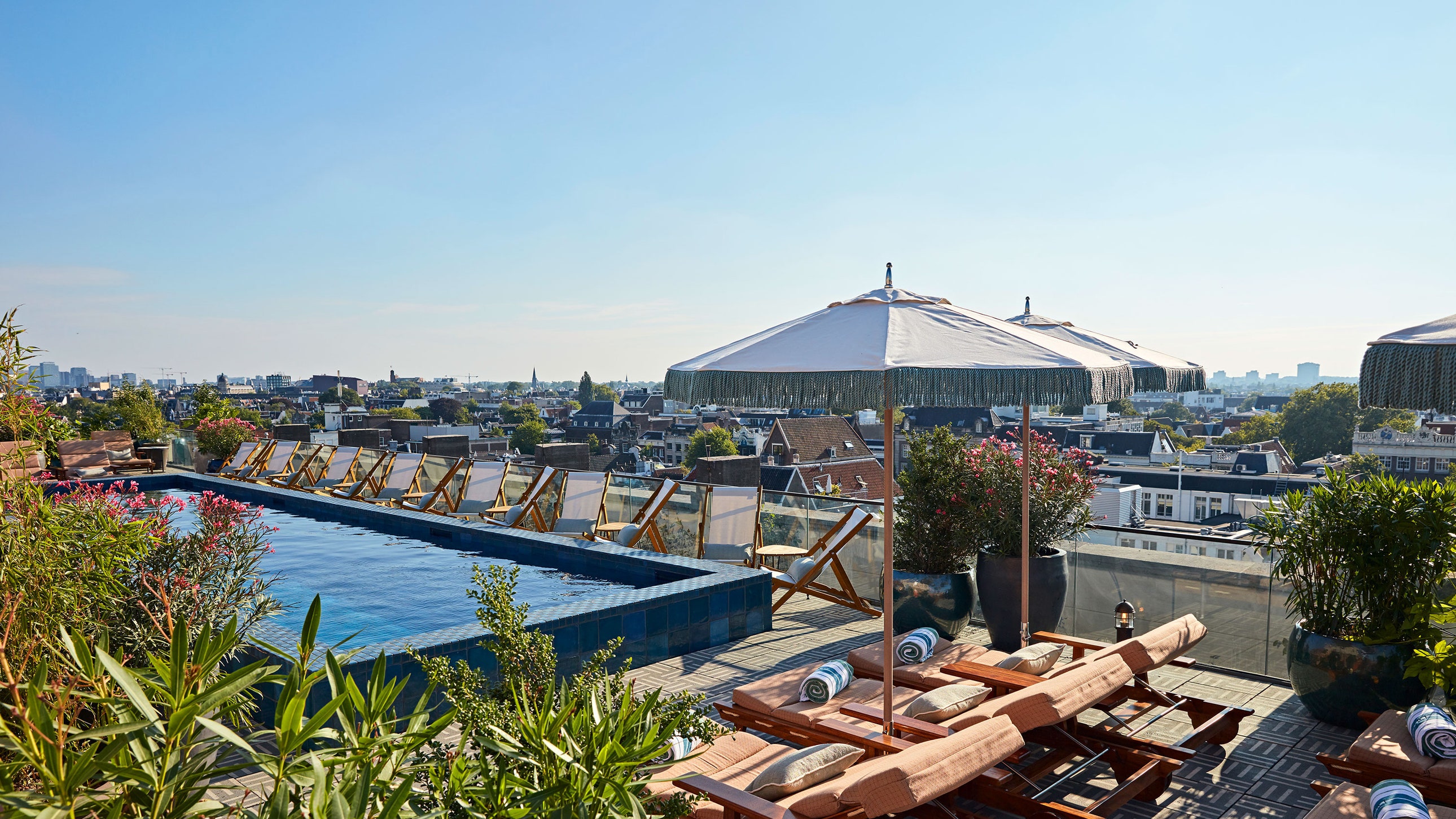 Rooftop venue with infinity pool at Shoreditch House for upscale events and gatherings.