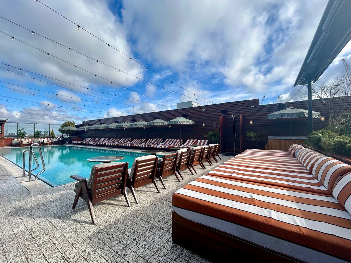 Rooftop pool at Shoreditch House, perfect for upscale events and networking.