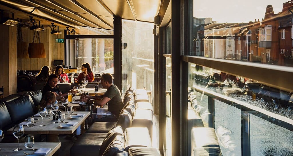 Vibrant dining space at Bank Restaurant Bar & Grill, perfect for events and gatherings.