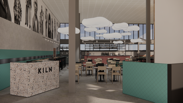 Modern bar area "KILN" at Midlands Arts Centre, perfect for networking events and gatherings.