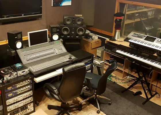 Control Room at Robannas Studios with mixing console, ideal for audio events and recordings.