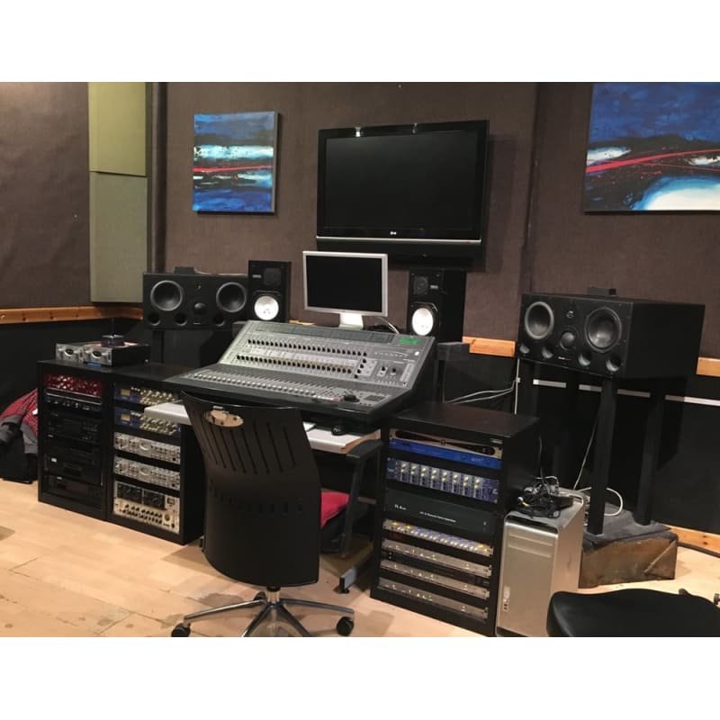 Control Room at Robannas Studios with mixing console for professional audio events.