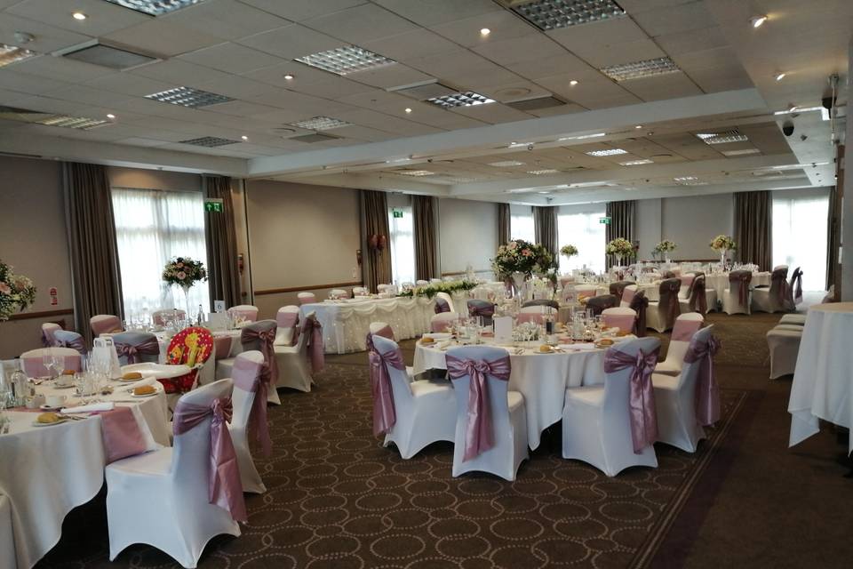 Elegant Elgar Suite at Bromsgrove Hotel, ideal for weddings and formal events.