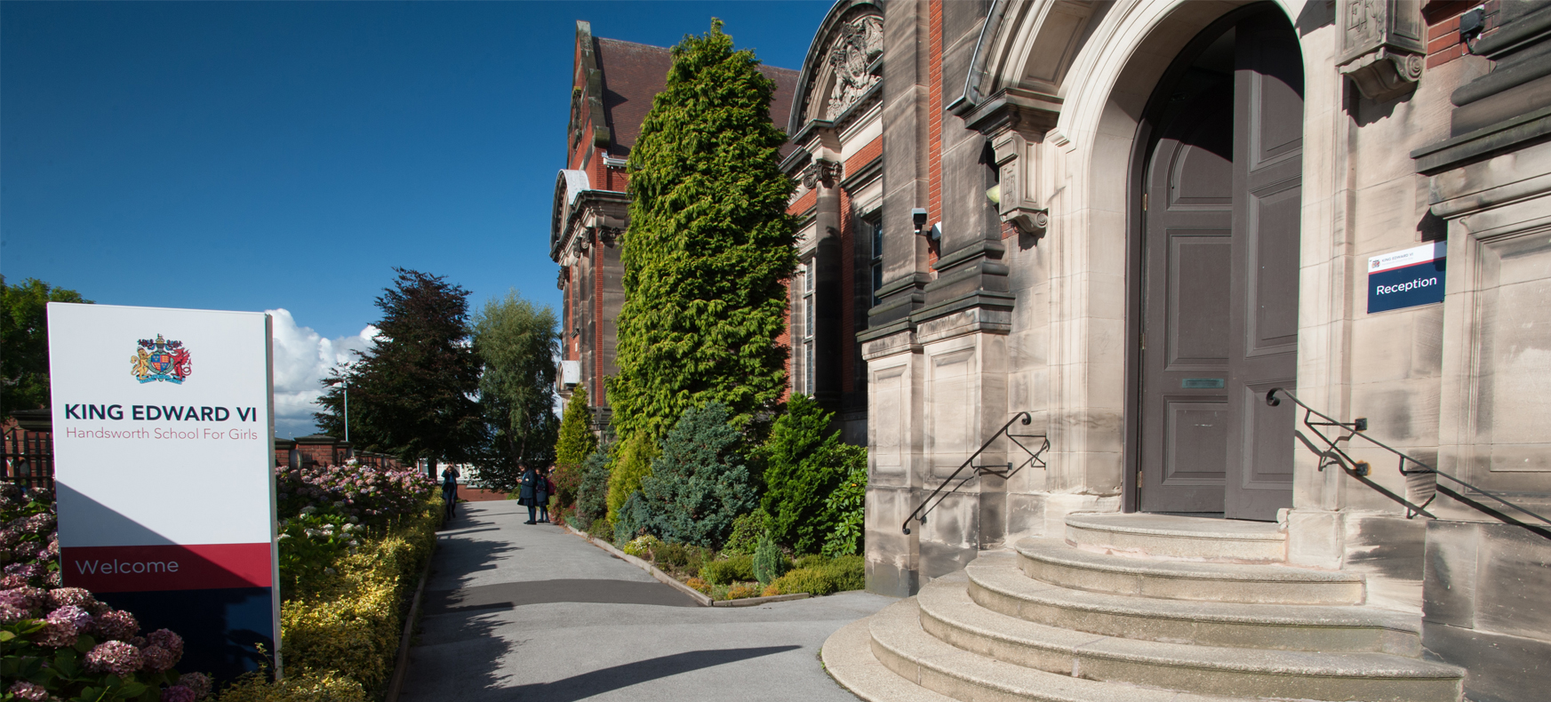 Church entrance at King Edward VI Handsworth School, ideal for events and gatherings.