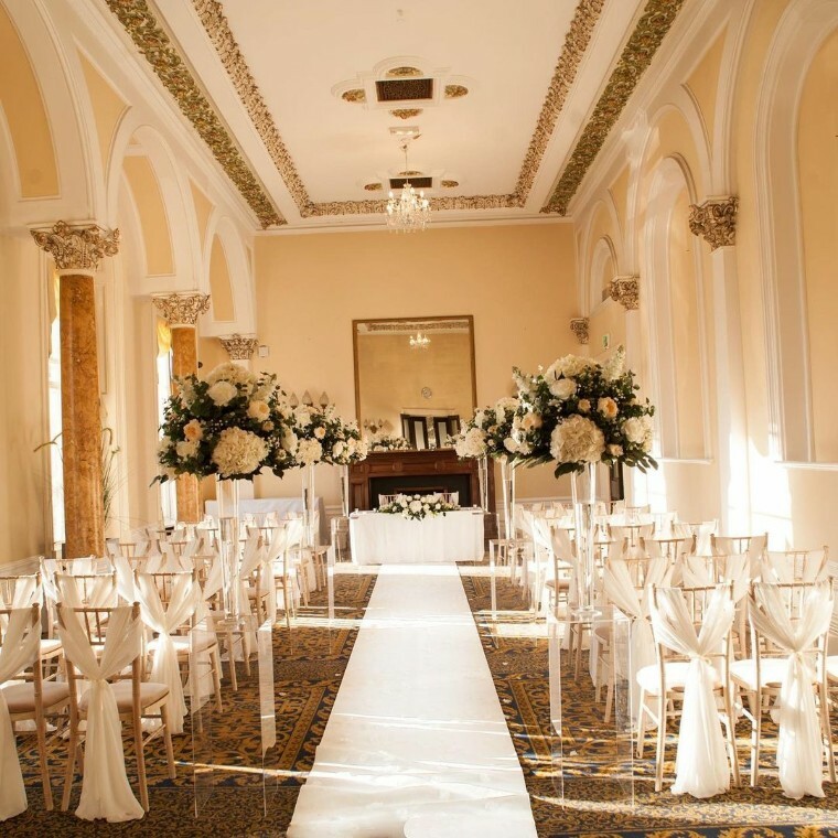 Elegant Eyam Hall Weddings venue with ornate details, perfect for romantic ceremonies.