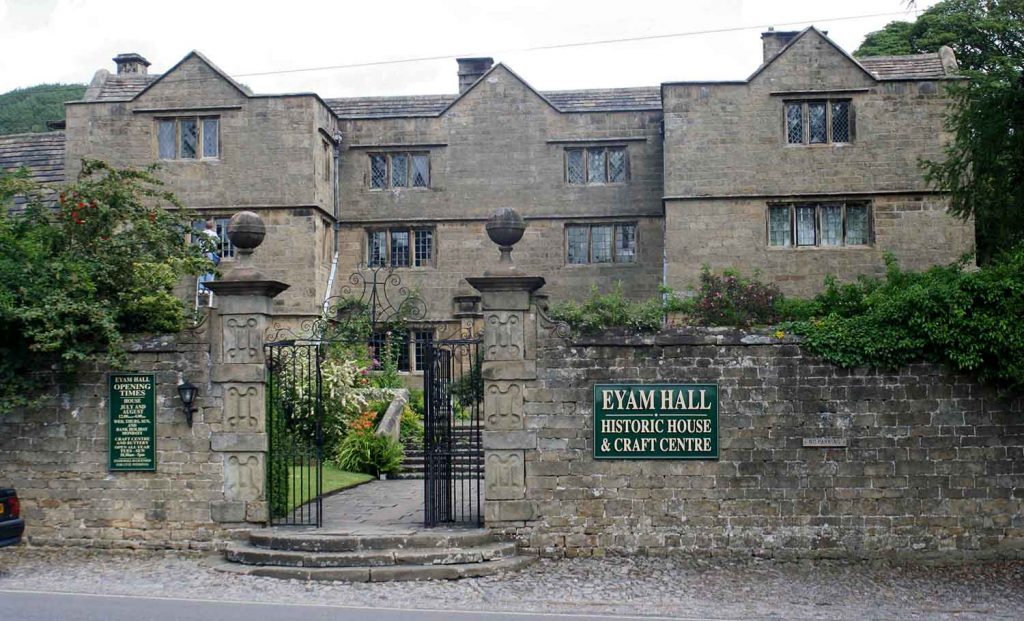 Historic Eyam Hall with rustic stone architecture, perfect for weddings and events.