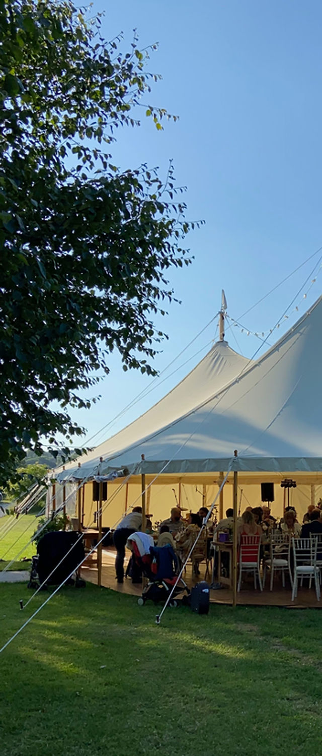 Marquee Croft tent at Eyam Hall Weddings, ideal for outdoor weddings and events.