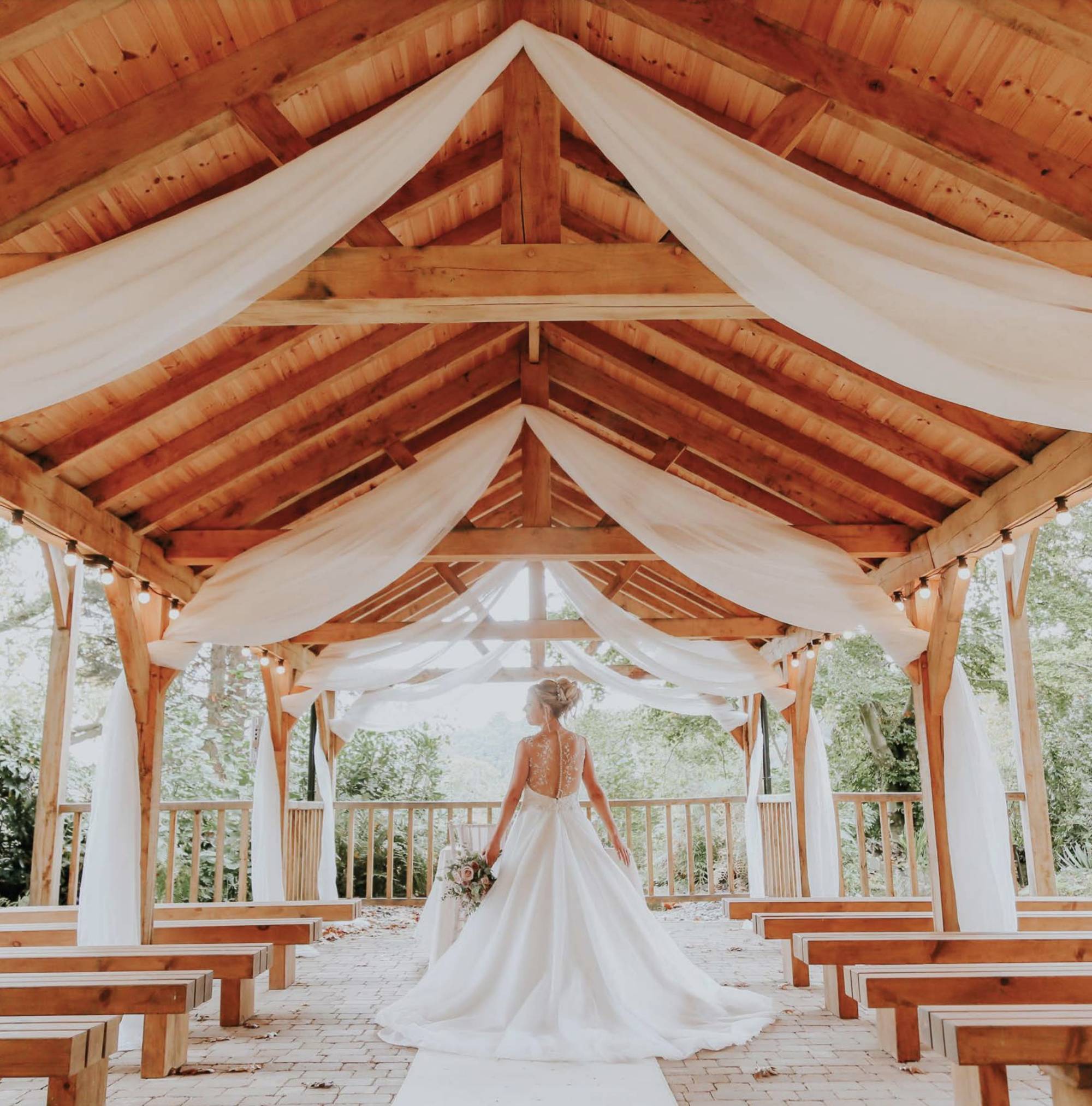 "Romantic gazebo at Eyam Hall Weddings, perfect for memorable ceremonies and events."