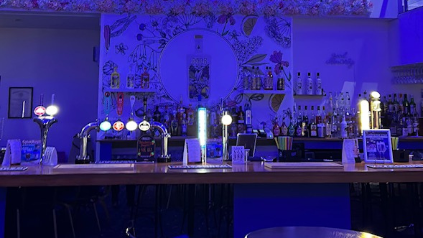 Vibrant bar setup in Kettering Ritz meeting room for social events and networking.
