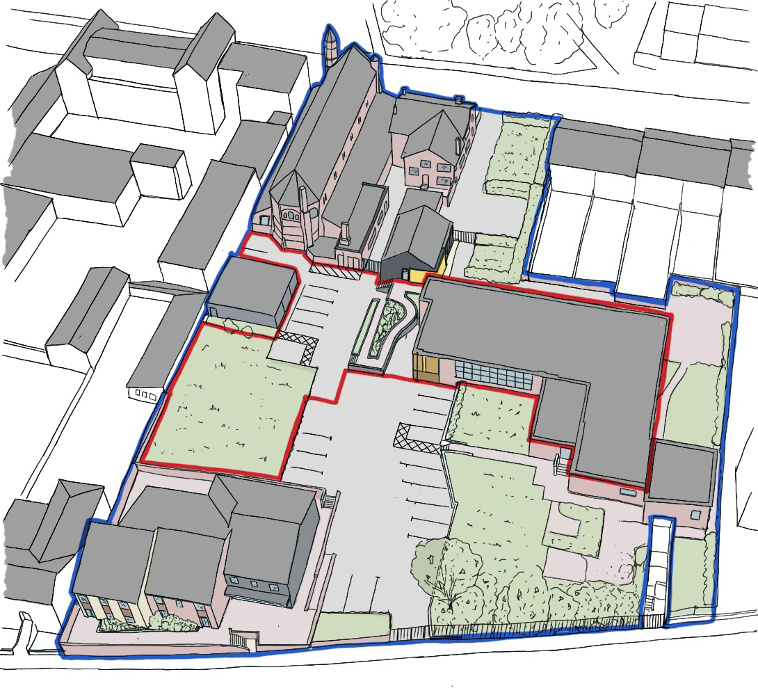 Event venue layout at B12 Urban Village Hall with clear pathways for indoor and outdoor events.