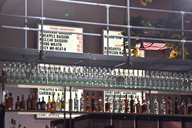 House of Daiquiri bar with illuminated shelves, perfect for networking events and celebrations.