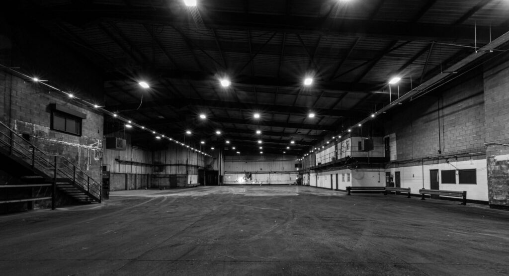 Spacious industrial venue with high ceilings for large events in Diecast.