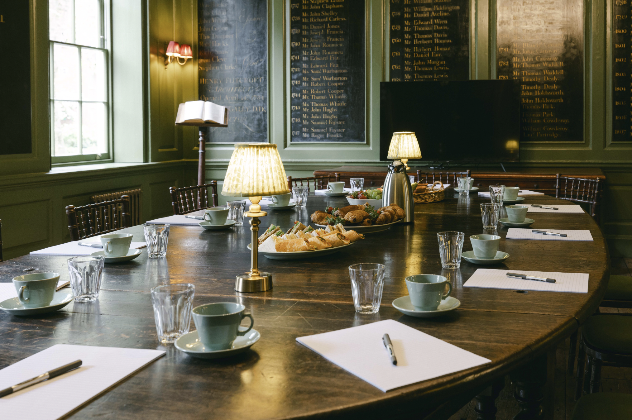 Elegant meeting room at The Vestry House, ideal for corporate events and gatherings.