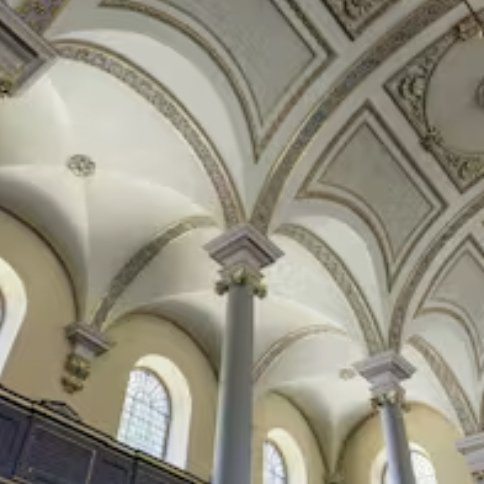 Elegant St Giles in the Fields Church ceiling, ideal for formal events and receptions.