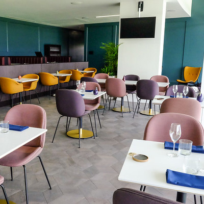 Modern dining space at Lord's Cricket Ground, ideal for upscale events and meetings.