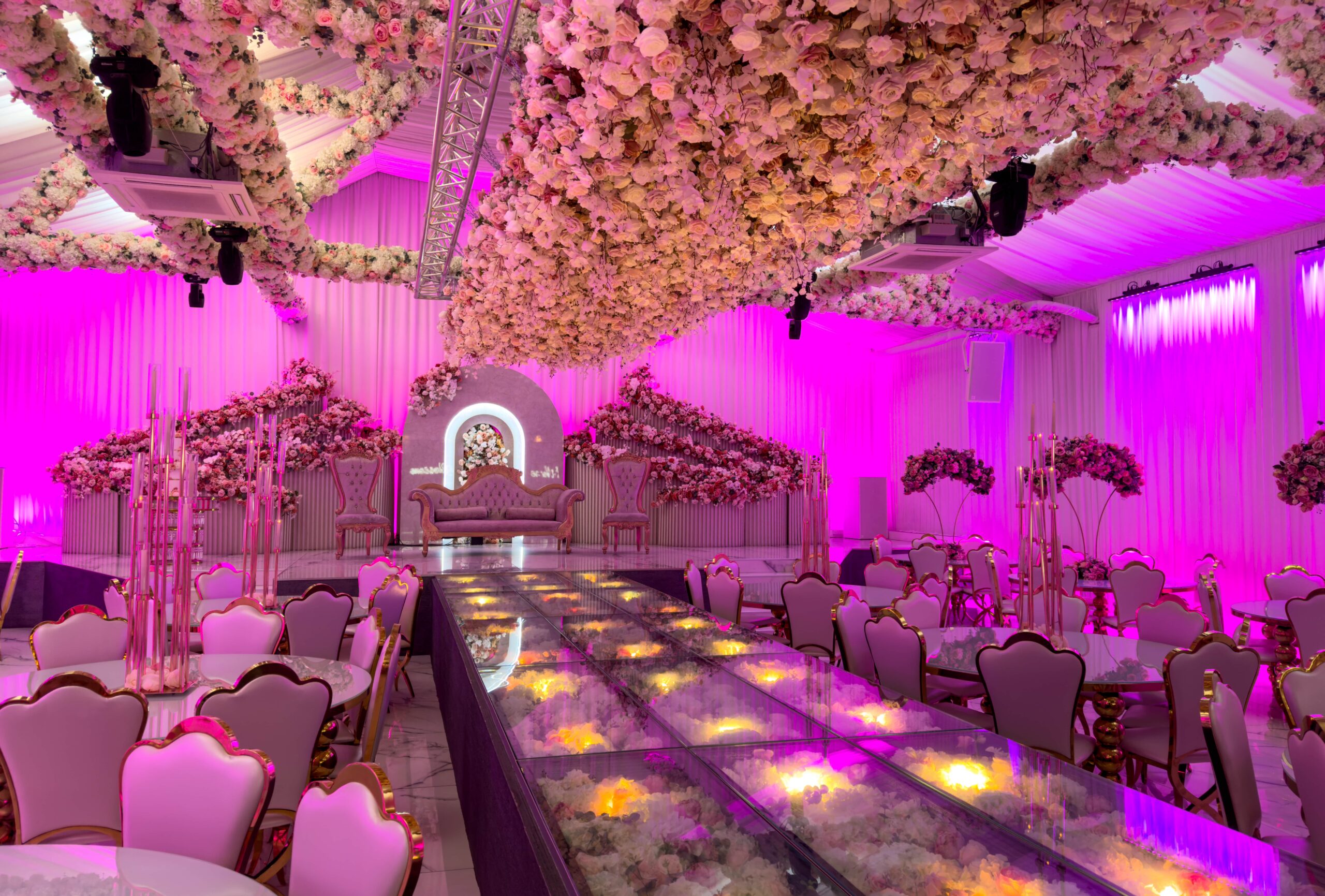 Luxurious Grand Botanical Suite with floral decor for weddings and gala events.