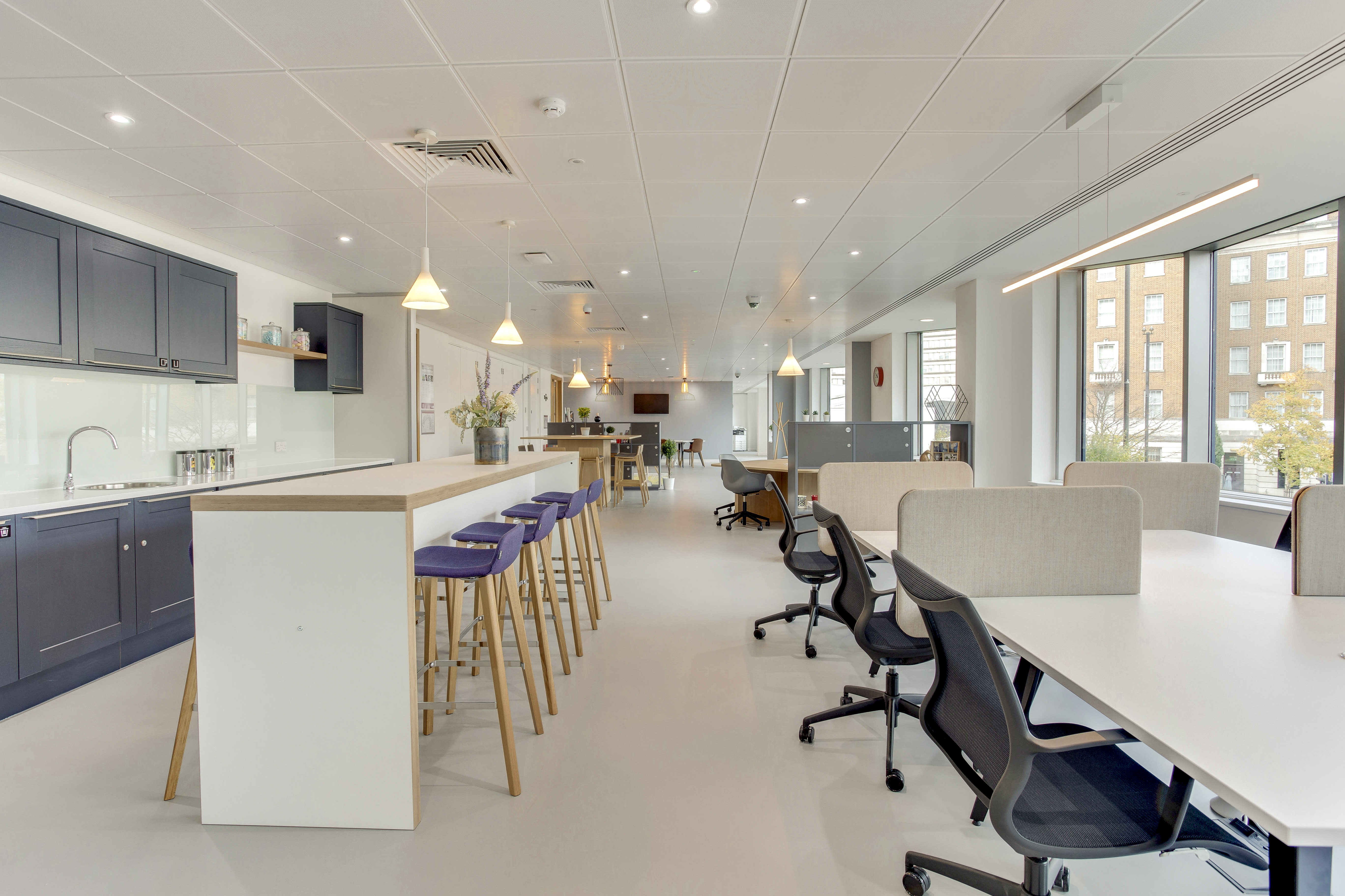 Modern virtual office workspace in Apex House, ideal for corporate events and team-building.