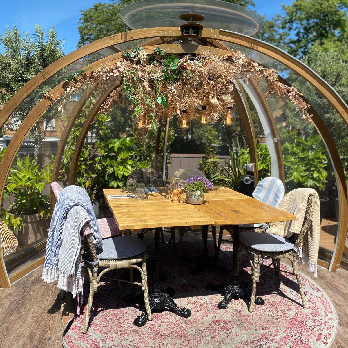 Cobham Lounge at The Hasbury Club: cozy meeting space with a transparent dome for retreats.