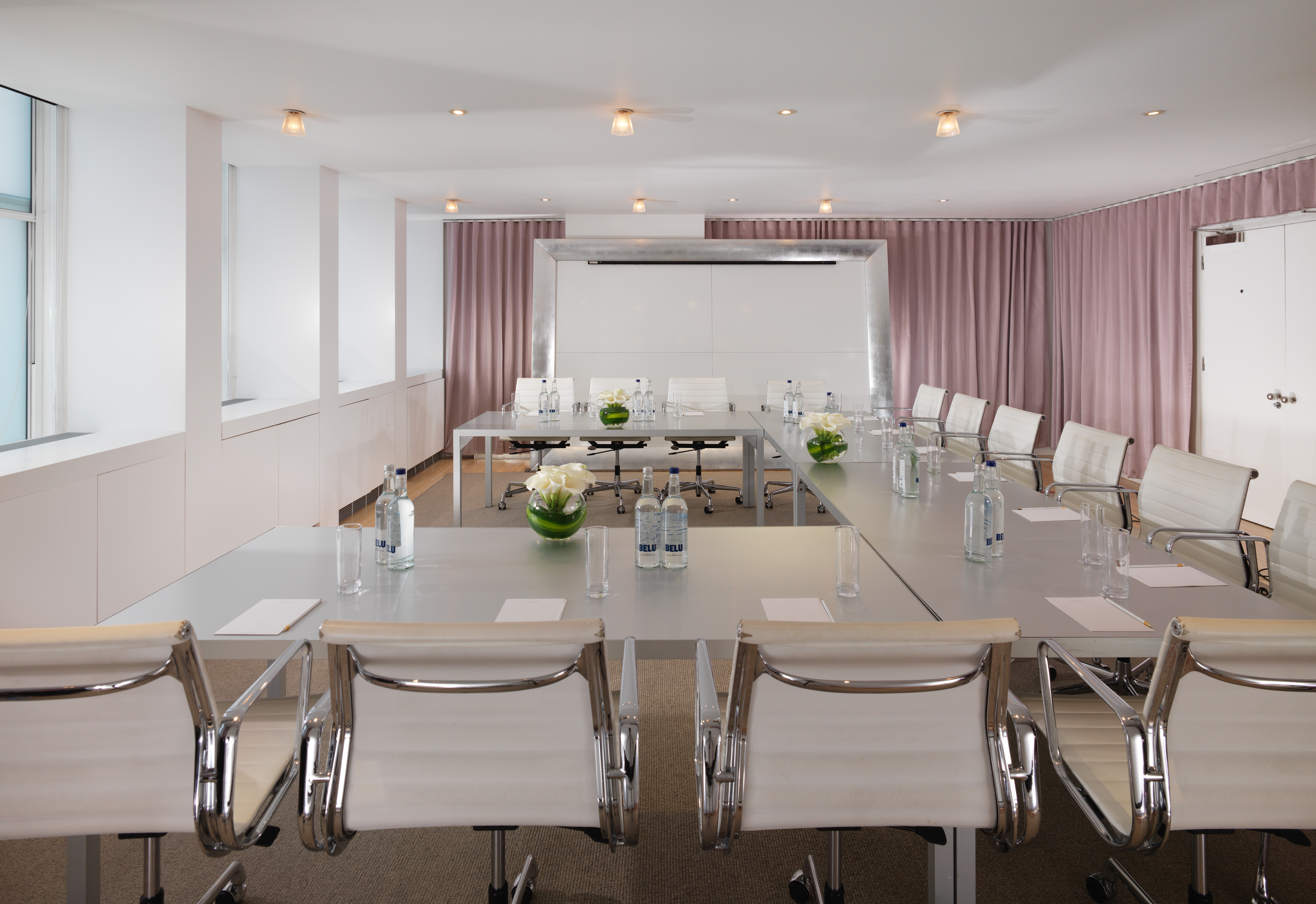 Modern boardroom in Sanderson London, ideal for corporate meetings and workshops.