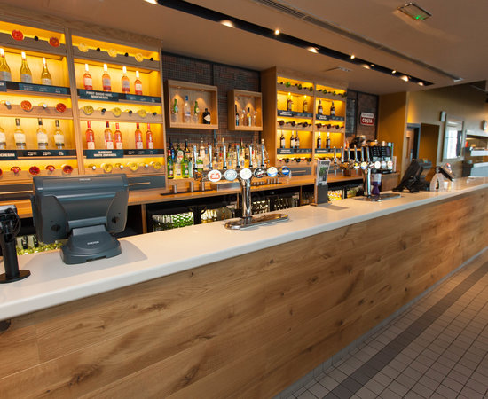 Sleek bar in Beefeater Birmingham, ideal for networking events and social gatherings.