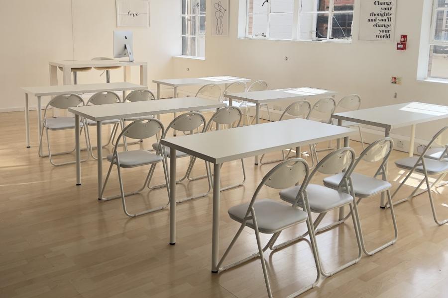 Sycamore Room at The Hub: versatile meeting space for workshops and discussions.